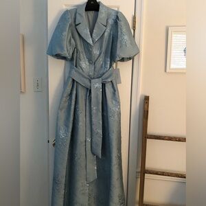 Teri Jon Powder Blue Shirtdress Gown